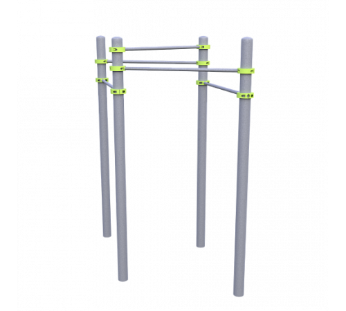 Уличный турник-воркаут на хомутах «Треугольник, двойной»